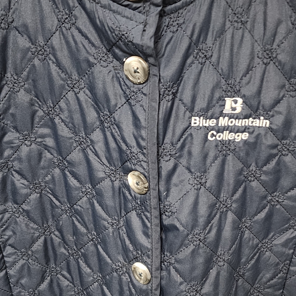 Oxford America Women's Small Blue Mountain College Button Up Quilted Puffer Vest - Picture 3 of 9